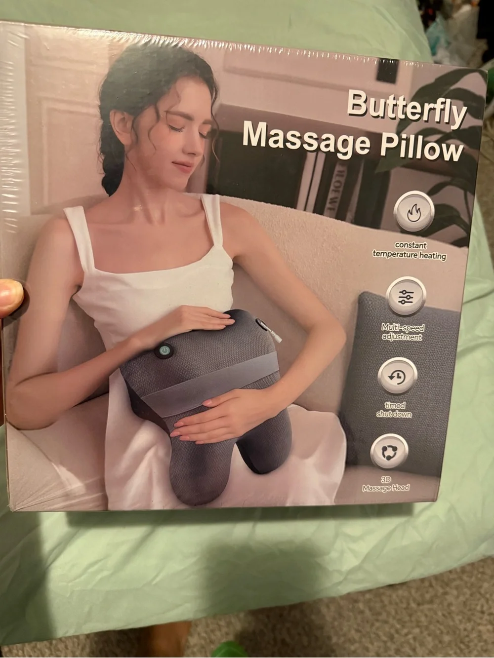 Butterfly Massage Pillow - Gray Neck & Back Massager